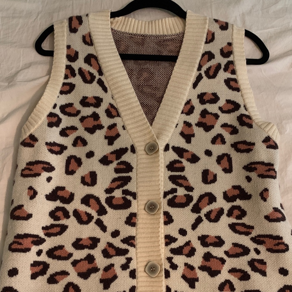 Knit button up sweater vest